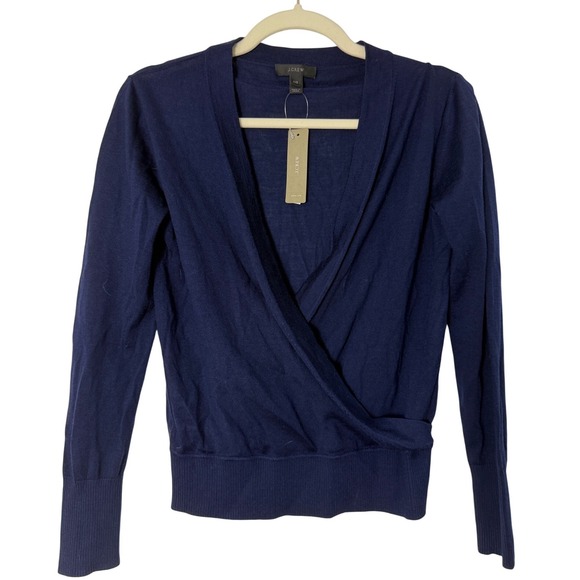 J.Crew Sweaters - J.Crew Wrap Sweater Womens XXS Navy Blue NEW Merino Wool V-Neck